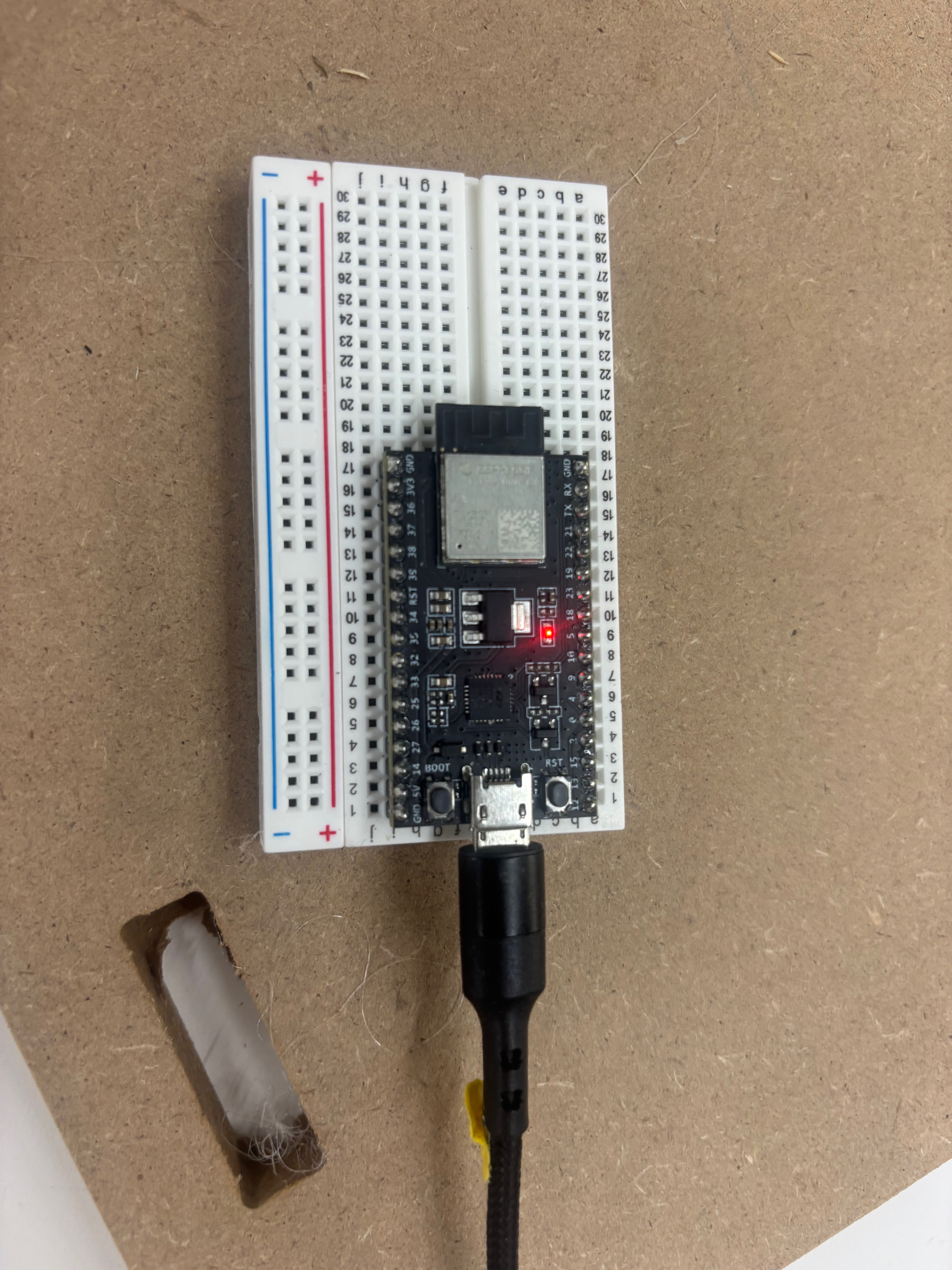 Soldered ESP32 board